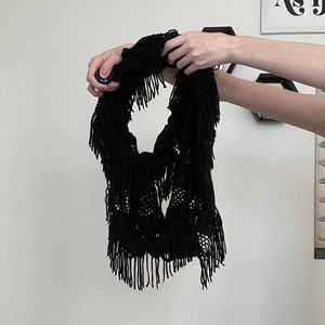 Black knit infinity scarf